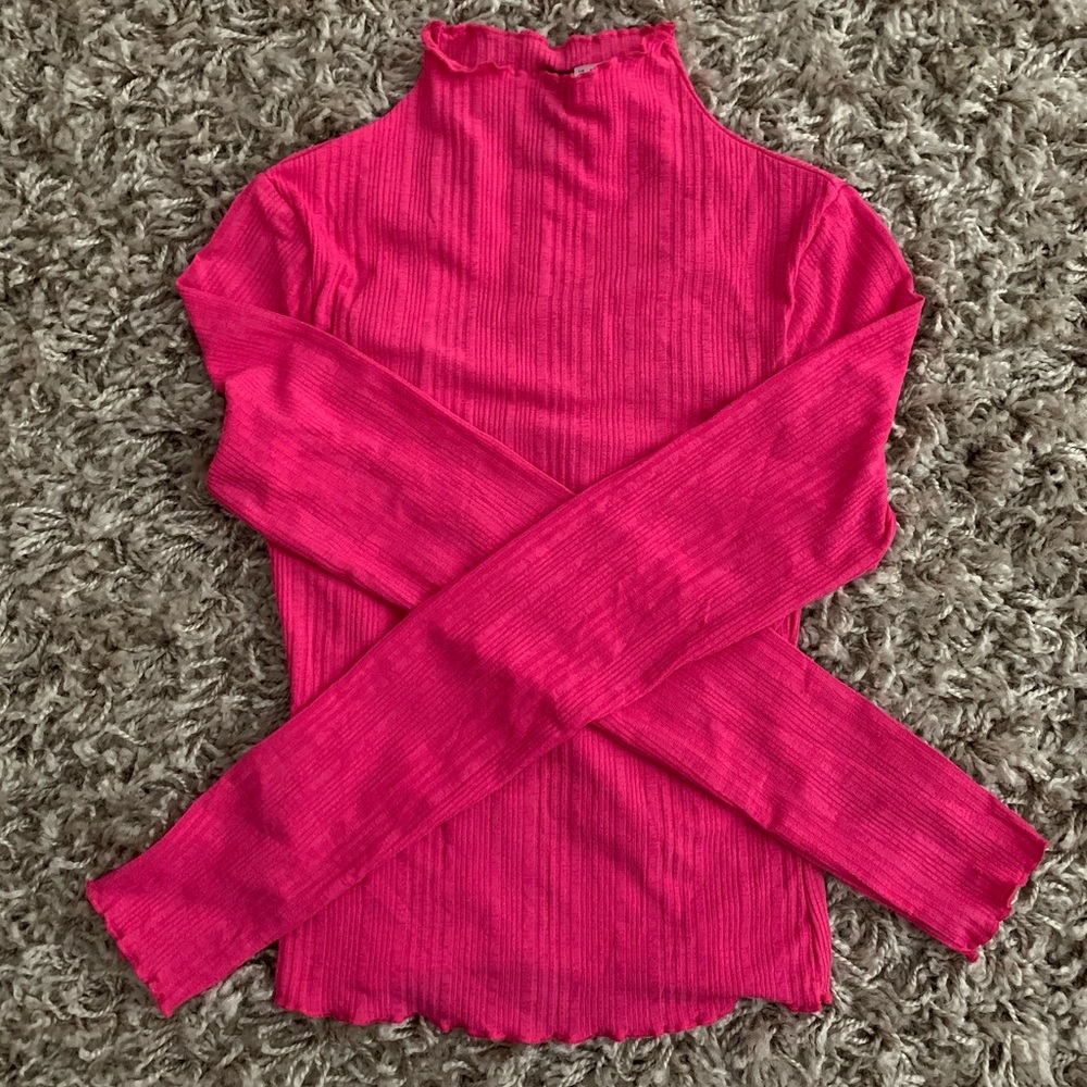 💗Ribbed hot pink top💗